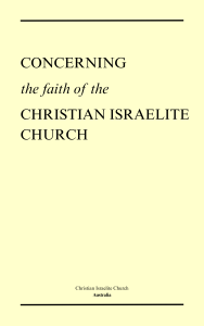 Concerning the faith of the Christian Israelite Church booklet cover