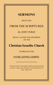 Sermons from the Scriptures - a Guide for the Members of the Christian Israelite Church to Preach the Everlasting Gospel